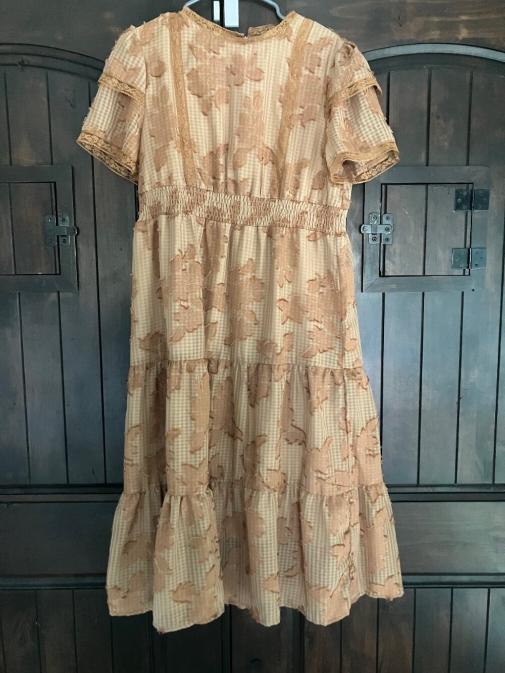 Ruffle flower midi dress
